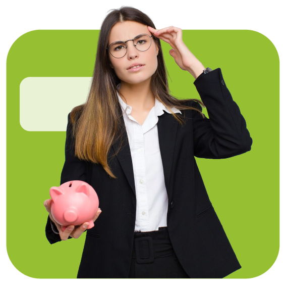 Empresaria tomando decisiones financieras