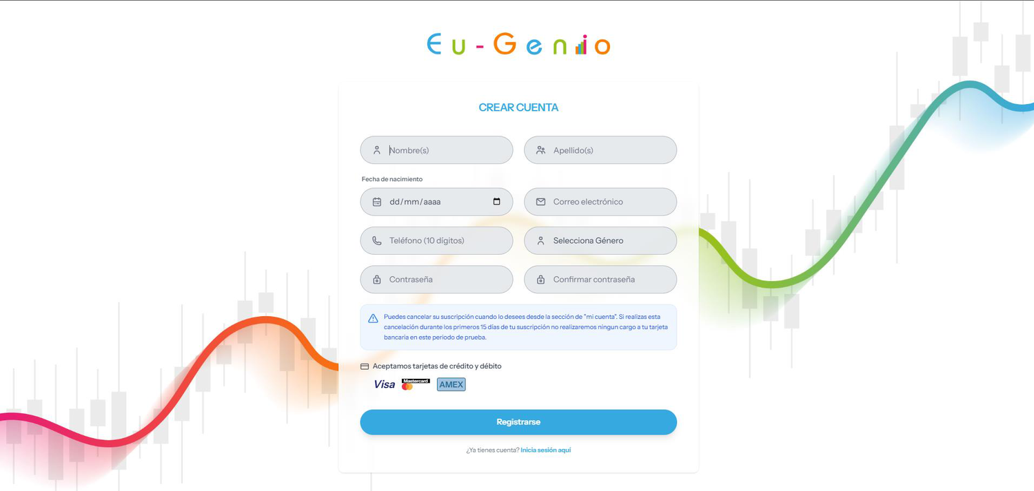 Formulario Crear Cuenta de Eu-Genio